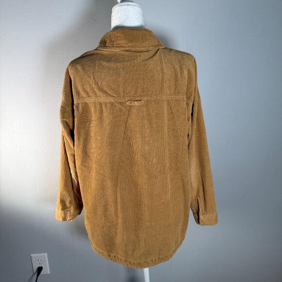 Forever 21 Size S Tan Corduroy Long Sleeve Snap Button Up Light Jacket - Picture 2 of 9